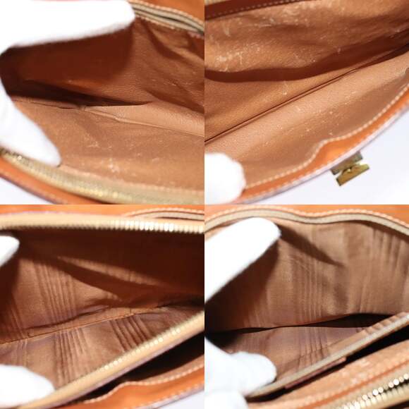 CELINE Macadam Canvas Shoulder Bag Pvc Leather Brown Gold - Picture 12 of 13